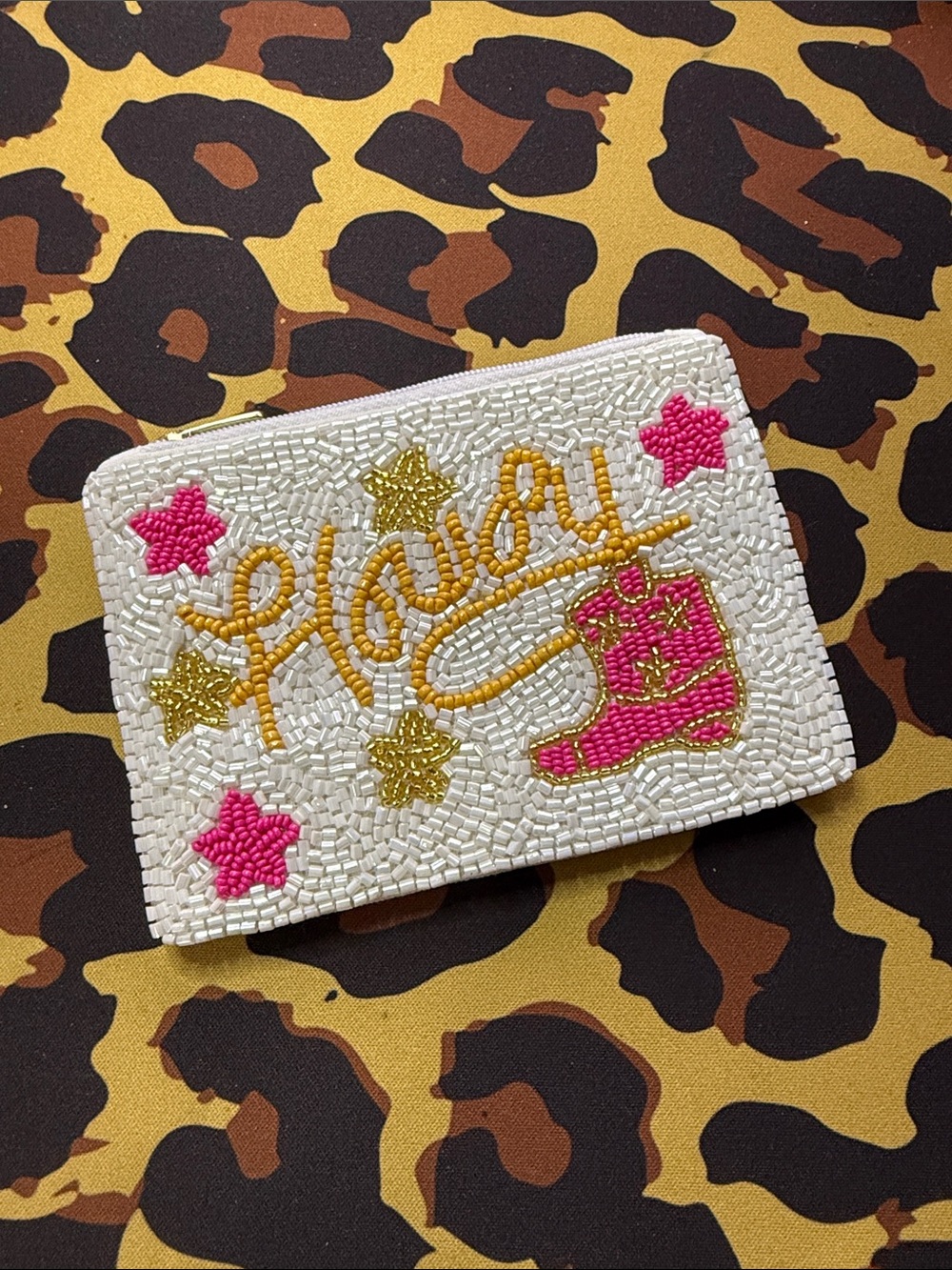 Beaded 'Howdy' Coin Purse